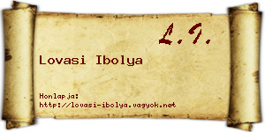 Lovasi Ibolya névjegykártya